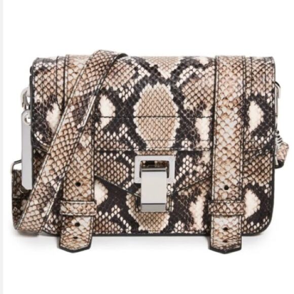 NWT MSRP$1390  Proenza Schouler Snake-Embossed Leather Mini Crossbody Bag - Picture 1 of 9